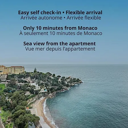 Sea View, Mala Beach, Quiet And Bright 2-room - Taj Mahal Apartman Cap d'Ail